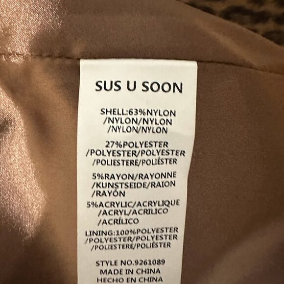 New Anthropologie See U Soon Henrietta Leopard Faux Fur Double Breasted Coat S - Picture 14 of 16